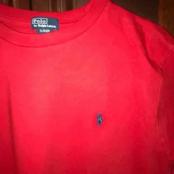 BOYS POLO RALPH LAUREN RED SHIRT PREOWNED XL 18-20 GUC - Picture 2 of 4